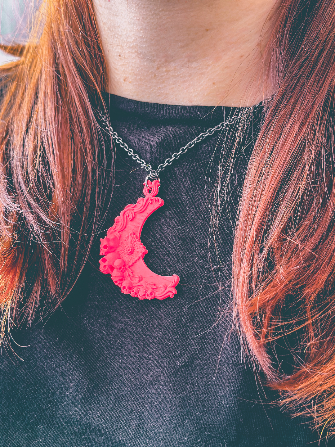 skull moon necklace